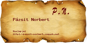 Pázsit Norbert névjegykártya