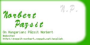 norbert pazsit business card